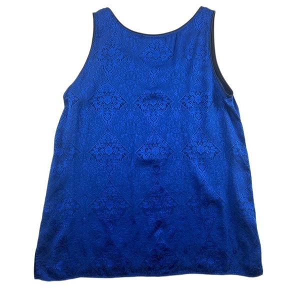 Yves Saint Laurent Variation Women's size 40 Blue Jacquard Tank Top Vintage - Picture 2 of 8